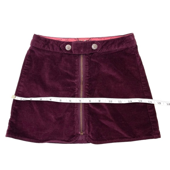 🐯2/$15🐯 ZARA Girls Zip Skirt in Burgundy Velvet - Picture 11 of 11